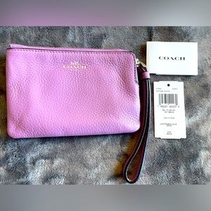 COACH Leather Wristlet Lavender